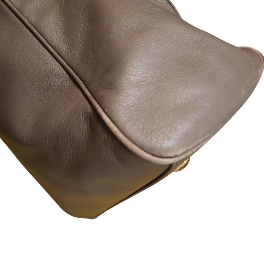 Coach School Bag Taupe Leather Satchel Tote Bag Gold Hardware Distressed AS IS - Picture 16 of 16